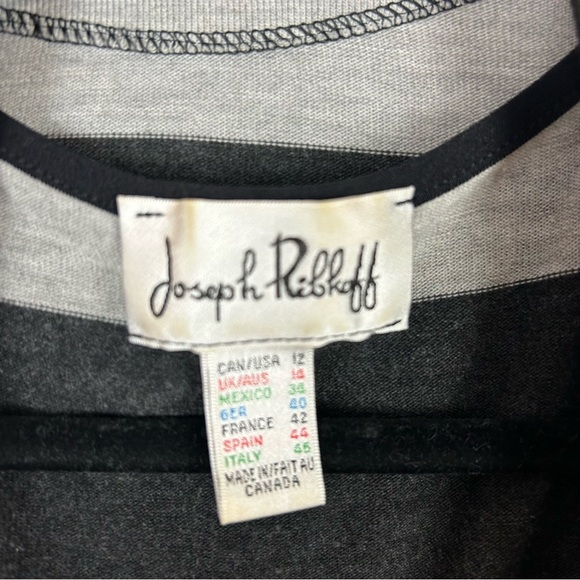 Joseph Ribkoff Black and Gray Waterfall 2 Piece Tank Top Cardigan Set Size 12 - Picture 3 of 13